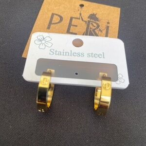 Stainless Steel Gold Earrings
